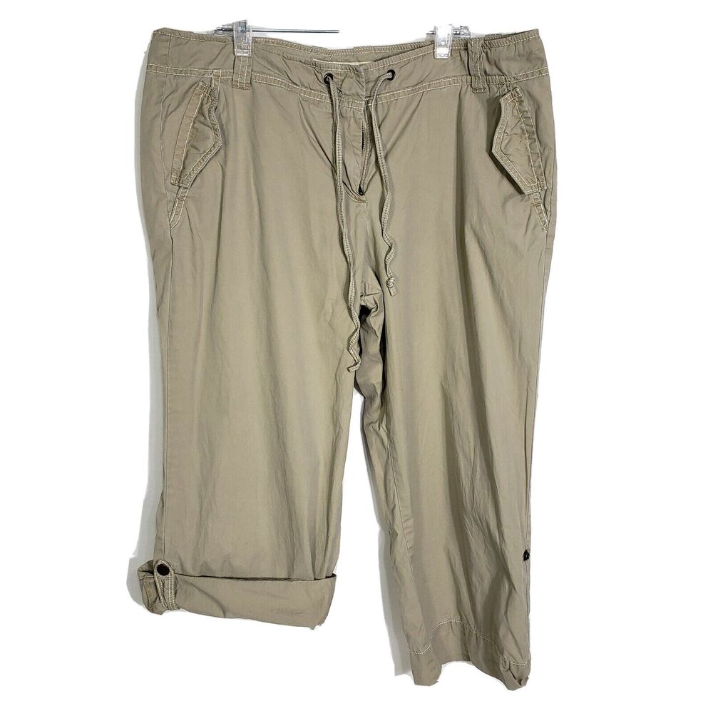 J.Crew Women's Cropped Pants Sz 10 Broken In Chino Weathered Classic Twill Draws